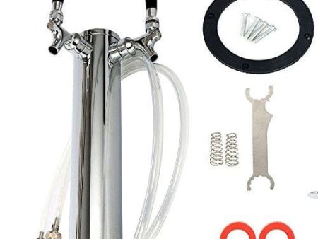 YaeBrew Double Faucet Tap Draft Beer Tower, Stainless Steel, 3  Diameter on Sale