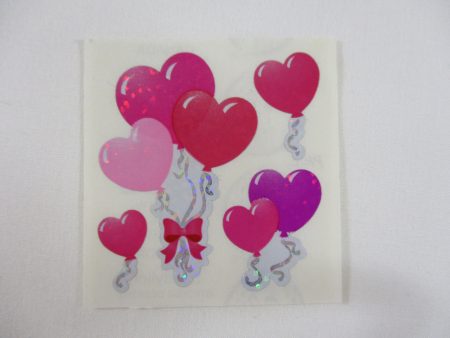 Sandylion Heart Valentine Balloon Glitter Sticker Sheet   Module - Vintage & Collectible For Cheap