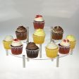 MyGift 3-Piece Set Clear Acrylic Half Moon Server Cupcake Dessert Display Stand, Tabletop Collectible Showcase Risers Online