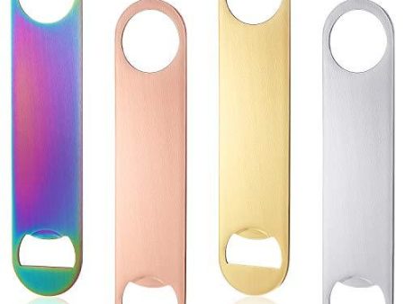 4 Pieces Stainless Steel Flat Bottle Opener Bartender Bottle Opener for Bar, Simple and Effective Beer Openers Online Sale