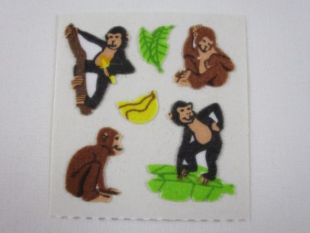 Sandylion Monkey Fuzzy Sticker Sheet   Module - Vintage & Collectible For Discount