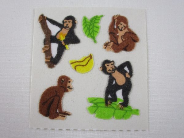 Sandylion Monkey Fuzzy Sticker Sheet   Module - Vintage & Collectible For Discount