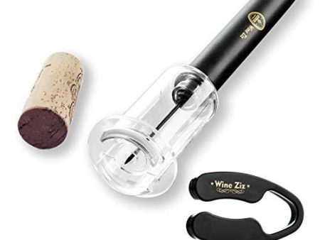 Wine Ziz Amazingly Simple Wine Opener with Foil Cutter Gift Set for Wine Lovers | Wine Pump Air Pressure Wine Bottle Opener Easy Cork Remover Corkscrew | Wine Bottle Openers (Black, 1) Fashion