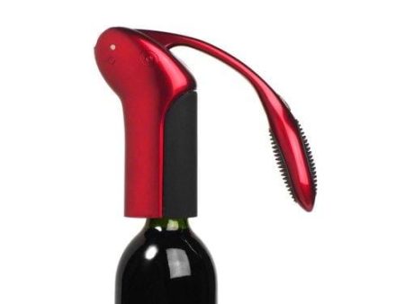 Rabbit Original Vertical Lever Corkscrew Wine Opener with Foil Cutter and Extra Spiral (Candy Apple Red) on Sale