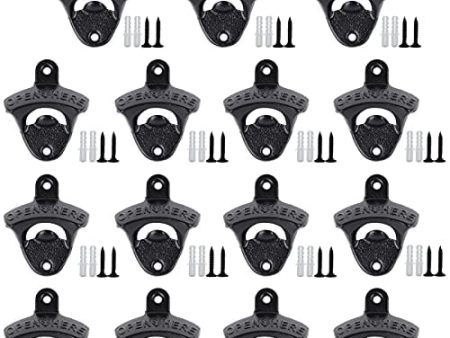 15Pcs Cast Iron Bottle Openers Wall Mount Bottle Opener Vintage Rustic Bar Bottle Opener Rustic Beer Cap Opener with Mounting Screws for Kitchen Cafe Bars (Arrow) Cheap