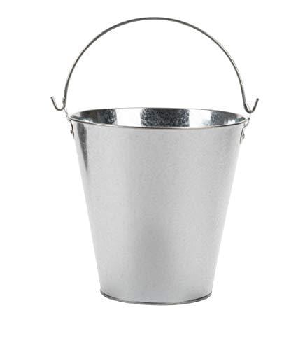 Round Galvanized Buckets - 6-Pack Steel Buckets with Handle for Beer and Drinks, Table Centerpiece Party Supplies, 100-Ounce, Silver, 7 x 7 Inches Online