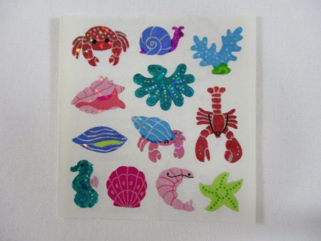 Sandylion Seahorse Seashell Glitter Sticker Sheet   Module - Vintage & Collectible Supply