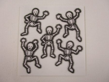 Sandylion Skeleton Halloween Fuzzy Sticker Sheet   Module - Vintage & Collectible Online