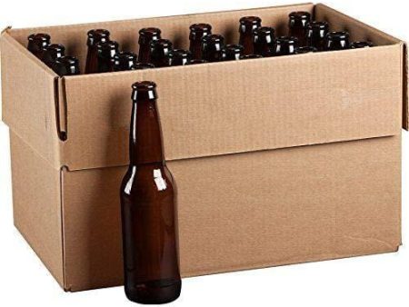 12 oz. Crown Cap Amber Longneck Bottles (Pack of 24) Online