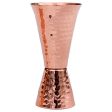 Prince of Scots Premium Hammered Pure Solid Copper Double Side Jigger, 1 ounce and 2 ounce Cups with 5 marks for measurement Supply