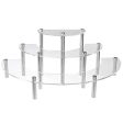 MyGift 3-Piece Set Clear Acrylic Half Moon Server Cupcake Dessert Display Stand, Tabletop Collectible Showcase Risers Online