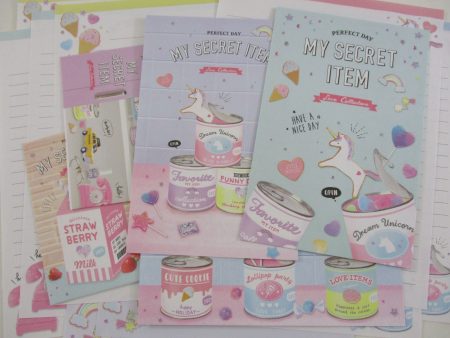 Cute Kawaii Crux Unicorn My Secret Item Letter Sets Stationery - writing paper envelope on Sale