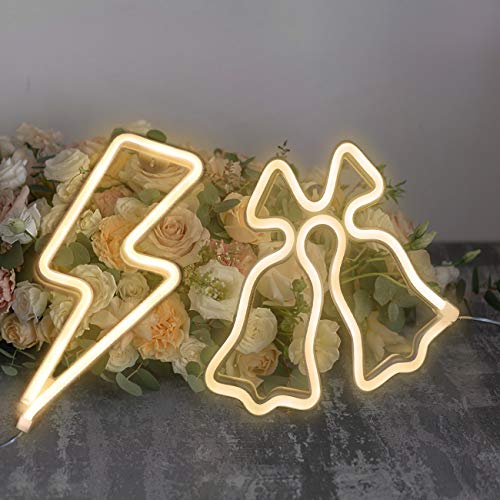 Sunnyglade USB Charging Battery LED Neon Decorative Lights,Neon Sign Shaped Decor Light, Wall Decor for Christmas,Birthday Party, Kids Room, Living Room, Wedding Party Decor (Lightning) Online Sale