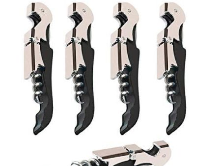 4 Packs Professional Waiter Corkscrew Wine Openers Set,Upgraded With Heavy Duty Stainless Steel Hinges Wine Key for Restaurant Waiters, Sommelier, Bartenders (Black 4 Packs) Online Sale