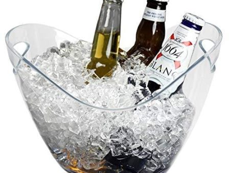 Yesland Ice Bucket Clear Plastic 3.5 Liter - Storage Tub - Perfect for Wine, Champagne or Beer Bottles Supply