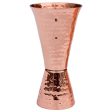 Prince of Scots Premium Hammered Pure Solid Copper Double Side Jigger, 1 ounce and 2 ounce Cups with 5 marks for measurement Supply