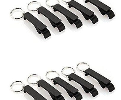 XICHEN Set of 10 - Mini Key Chain Opener Beer Bottle Drink bottle Opener (Black) For Sale