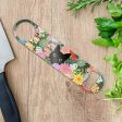 Black Cat Hiding in Spring Flowers Stainless Steel Vinyl Covered Flat Bartender Speed Bar Bottle Opener Supply