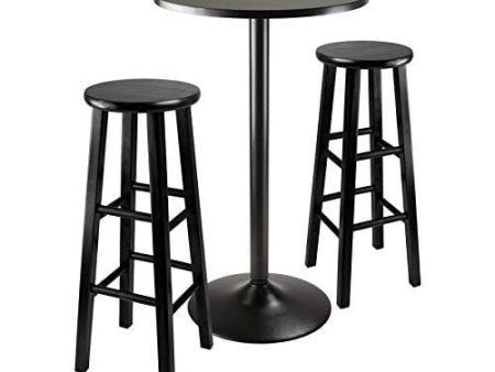 Winsome Obsidian Pub Table Set, 1, Black Online Sale