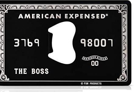 Fun Products Stainless Steel American Expensed Black Credit Card Bottle Opener [2 pack] - The Perfect Wallet-Sized Gift for Birthdays, Bachelor Parties and Beer Festivals Online Sale