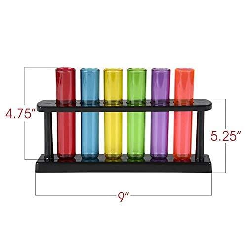 ArtCreativity Test Tube Glass Set, 6 Plastic Laboratory Glasses with Carry Tray, Funny Scientific Gifts for Adults, Cool Chemistry Graduation Gag Gift, Unique Drinking Gifts for Men and Women Online now