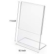 HIIMIEI Acrylic Slant Sign Holder 8.5x11 6 Pack, Plastic Table Menu Display Stand Holder, Plexi Single Ad Frame for Restaurants,Hotels,Stores For Sale