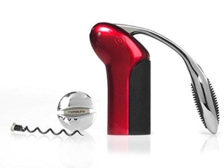 Rabbit Original Vertical Lever Corkscrew Wine Opener with Foil Cutter and Extra Spiral (Candy Apple Red) on Sale