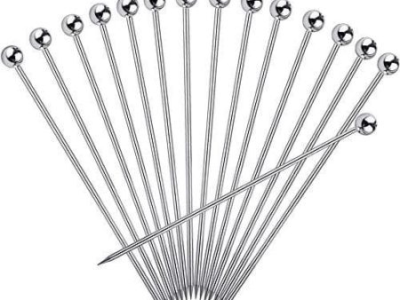 15PCS Cocktail Picks, Upgrade Stainless Steel Martini Picks, Reusable Metal Cocktail Skewers, 4.3 Inches Cocktail Toothpicks for Martinis Olives Appetizers Sandwich by FATLODA Supply