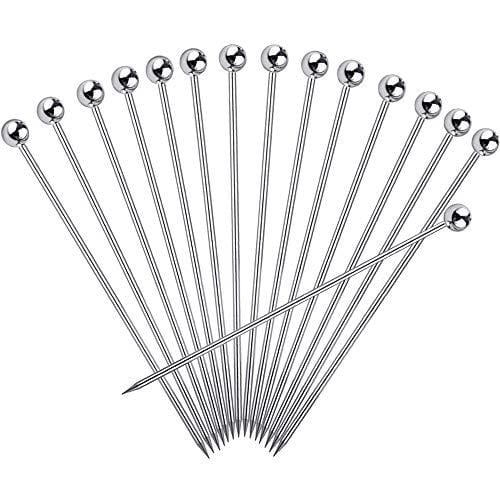 15PCS Cocktail Picks, Upgrade Stainless Steel Martini Picks, Reusable Metal Cocktail Skewers, 4.3 Inches Cocktail Toothpicks for Martinis Olives Appetizers Sandwich by FATLODA Supply