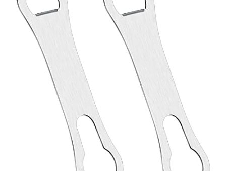 2 Pieces V Rod Bottle Opener and Pour Spout Remover Flat Metal Bar Speed Key Opener Stainless Steel Dog Bone Wine Bottle Opener for Bartenders Home Kitchen (Silver) Hot on Sale