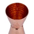 Prince of Scots Premium Hammered Pure Solid Copper Double Side Jigger, 1 ounce and 2 ounce Cups with 5 marks for measurement Supply