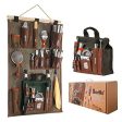 Bartender Wall Organizer With Bar tool Set | Professional Bartender Kit With Waxed Canvas Organiser Including Portable Bar Bag for Cocktail Kit | Perfect for Home Bartending Supply