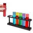 ArtCreativity Test Tube Glass Set, 6 Plastic Laboratory Glasses with Carry Tray, Funny Scientific Gifts for Adults, Cool Chemistry Graduation Gag Gift, Unique Drinking Gifts for Men and Women Online now