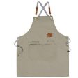 Chef Apron,Cross Back Apron for Men Women with Adjustable Straps and Large Pockets,Canvas,M-XXL (Beige) Cheap