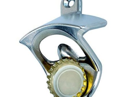 Allwell Select Cap Samurai Wall Mounted Bottle Opener With Magnetic Cap Catcher - Stainless Steel Finish For Indoor or Outdoor Use Online now