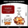 Ashcroft 5-Piece Everest Whiskey Decanter Set. 4 Glasses and Scotch Decanter with Stopper. Unique Elegant Dishwasher Safe Glass Liquor Bourbon Decanter Ultra - Clarity Glassware Sale