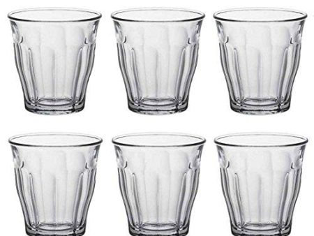 Duralex Made In France Picardie Clear Tumbler, Set of 6, 3-1 8 Ounce Hot on Sale