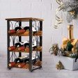 X-cosrack Rustic 6 Bottles Tabletop Wine Rack Freestanding 3 Tier Wine Organizer Holder Stand Countertop Liquor Storage Shelf Solid Wood & Iron 10.6  L x 8.6  W x 17.8  H Supply