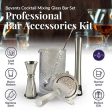 Bevants Cocktail Mixing Glass Bar Set - Bartender Kit Stainless Steel -24 oz Crystal Mixing Glass for Home Bar - 5 Piece Bar Accessories- Hawthorne Strainer, Bar Spoon, Jigger and Muddler. Great Gift on Sale