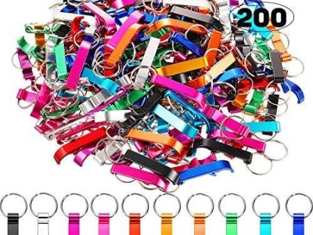 200 Pieces Aluminum Bottle Openers Novel Bottle Openers Keychain Bulk Beer Bottle Opener Wedding Favors Brewery Hotel Restaurant 10 Color Online Hot Sale