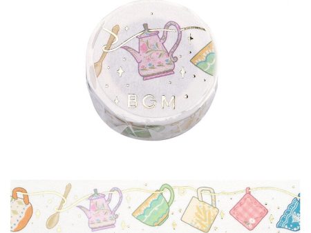 Cute Kawaii BGM Washi   Masking Deco Tape - Beautiful Kitchen Accessories Mug Tea pot Mitten Chef Cook Party Garland - for Scrapbooking Journal Planner Craft Decor Schedule Agenda Stationary Fashion