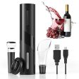 BALORIZ 4-in-1 Electric Wine Bottle Opener Kit Rechargeable Automatic Corkscrew Set with Foil Cutter, Vacuum Stopper, Pourer for Kitchen, Home, Bar, Restaurant, Wine Lovers, Christmas Gift for Him Online