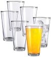 Clear Glass Beer Cups – 6 Pack – All Purpose Drinking Tumblers, 16 oz – Elegant Design for Home and Kitchen – Great for Restaurants, Bars, Parties – by Kitchen Lux Hot on Sale