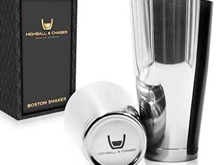 Highball & Chaser Cocktail Shaker 28oz and 20oz Boston Shaker Tins Quality Rustproof 304 Stainless Steel Cocktail Shaker Set Sharp Mirror Finish. Sale