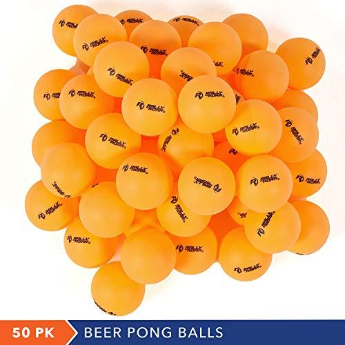 Rally and Roar Beer Pong Balls, 50 Count, 40mm, Orange - Colored Beer Pong Balls for Parties - Washable, Dent-Resistant Beer Pong Ball Set for Beer Pong Shots Game - Premium Table Tennis Accessories Discount