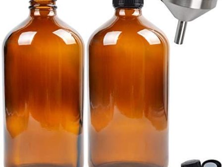 Youngever 2 Pack Amber Glass Growlers 32 Ounce with Tight Seal Lids, Perfect for Secondary Fermentation, Storing Kombucha, Kefir, One Liter Glass Beer Growler Fashion