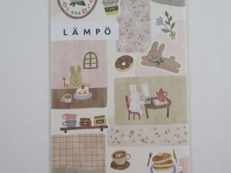 Cute Kawaii MW Lampo Scenic Animal Series - C - Bunny Rabbit Strawberry Cake Coffee Tea Pancake Teatime Donut Apple Tulip Food Gardening Tender Classic Sticker Sheet - for Journal Planner Schedule Scrapbook Craft For Discount