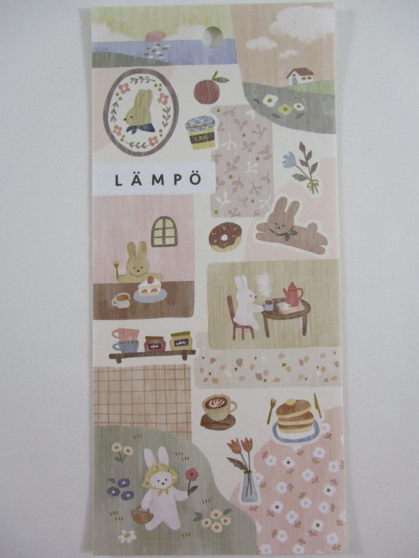 Cute Kawaii MW Lampo Scenic Animal Series - C - Bunny Rabbit Strawberry Cake Coffee Tea Pancake Teatime Donut Apple Tulip Food Gardening Tender Classic Sticker Sheet - for Journal Planner Schedule Scrapbook Craft For Discount