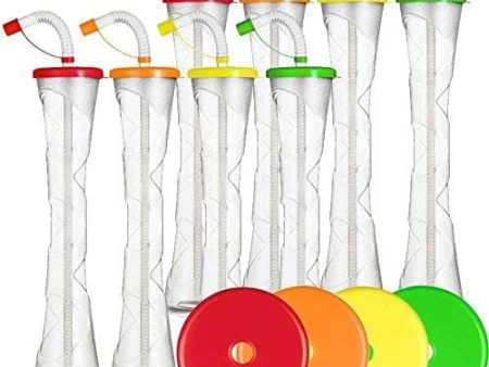 Yard Cups Party 8-PACK - for Margaritas, Cold Drinks, Frozen Drinks, Kids Parties - 14 oz. (400 ml) - set of 8 Yard Cups. BPA Free and Crack Resistant (Assorted) on Sale