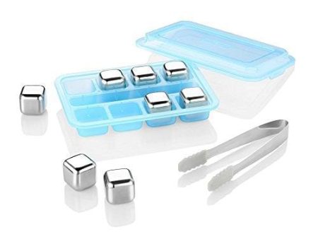 zanmini Stainless Steel Reusable Ice Cubes, Metal Whiskey Stones, Whiskey Rocks Chilling Stones with Tongs for Wine - Whiskey Stones Gift Set (Set of 8) Online now